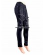 Devil Fashion Black and Sliver Gothic Buckle Belt PU Pants for Women