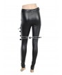 Devil Fashion Black Gothic Buckle Belt Mesh Legging for Women