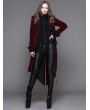 Devil Fashion Wine Red Gothic Palace Style Long Coat for Women