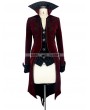 Devil Fashion Wine Red Gothic Palace Style Long Coat for Women