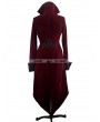 Devil Fashion Wine Red Gothic Palace Style Long Coat for Women