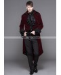 Devil Fashion Wine Red Gothic Palace Style Long Coat for Men