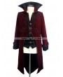 Devil Fashion Wine Red Gothic Palace Style Long Coat for Men