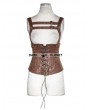 Punk Rave Leather Metal Back Zipper Steampunk Camisole For Women