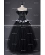 Rose Blooming Romantic Gothic Corset Victorian Style Long Prom Gown