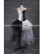 Rose Blooming Black and White Alternative Gothic Punk Corset Prom Party Dress 