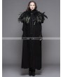 Devil Fashion Black Gothic Removable Dark Green Feather Hooded Cape for Women