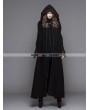 Devil Fashion Black Gothic Removable Dark Green Feather Hooded Cape for Women