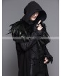 Devil Fashion Black Gothic Removable Dark Green Feather Hooded Cape for Men 