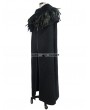 Devil Fashion Black Gothic Removable Dark Green Feather Hooded Cape for Men 