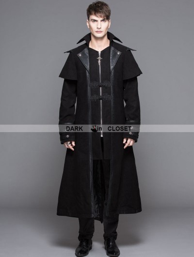 Devil Fashion Black Vintage Gothic Long Cape Design Coat For Men ...