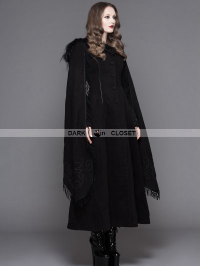 hooded cape coat