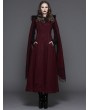 Devil Fashion Red Gothic Long Hooded Cape Coat For Women 