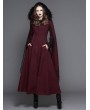 Devil Fashion Red Gothic Long Hooded Cape Coat For Women 