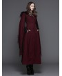 Devil Fashion Red Gothic Long Hooded Cape Coat For Women 