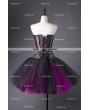 Rose Blooming Steampunk Style Gothic Short Burlesque Corset Prom Party Dress