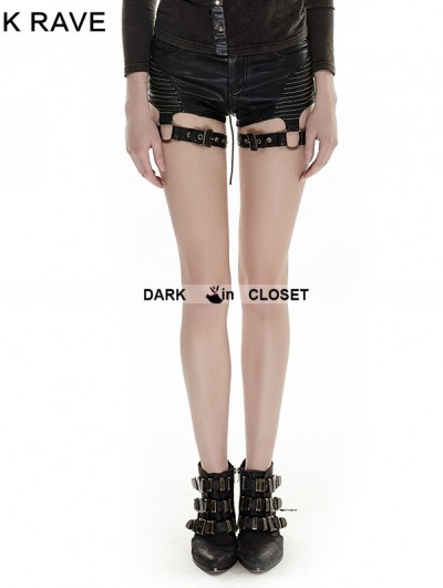 Punk Rave Steampunk Women High Waist Short Shorts