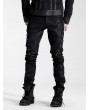 Punk Rave Black Gothic Male Rivet Side Decorated Jeans 