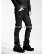 Punk Rave Black Gothic Male Rivet Side Decorated Jeans 