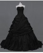 Black Strapless Ball Gown Gothic Wedding Dress