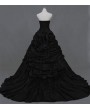 Black Strapless Ball Gown Gothic Wedding Dress