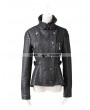 Punk Rave Black Gothic Heavy Metal Spike Military Coat For Women