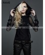 Punk Rave Gothic Dark Fashion T-shirt with Big Hood For Women