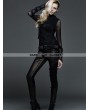 Punk Rave Gothic Dark Fashion T-shirt with Big Hood For Women