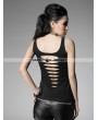 Punk Rave Black Gothic Punk Vest with Broken-hole For Women