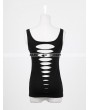 Punk Rave Black Gothic Punk Vest with Broken-hole For Women