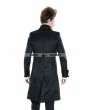 Punk Rave Black Gothic Palace Style Mens Long Jacket with Coffee Hem