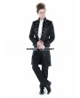 Punk Rave Black Gothic Palace Style Mens Long Jacket with Coffee Hem