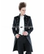 Punk Rave Black Gothic Palace Style Long Jacket For Men 