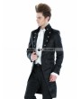 Punk Rave Black Gothic Palace Style Long Jacket For Men 