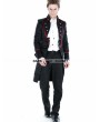 Punk Rave Black Gothic Palace Style Mens Long Jacket with Red Hem