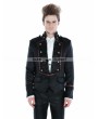 Punk Rave Black Gothic Palace Style Mens Short Jacket with Coffee Hem