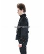 Punk Rave Black Gothic Palace Style Mens Short Jacket with Coffee Hem