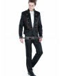 Punk Rave Black Gothic Palace Style Mens Short Jacket with Coffee Hem