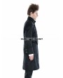 Punk Rave Black Gothic Military Style Male Long Coat