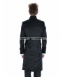 Punk Rave Black Gothic Military Style Male Long Coat