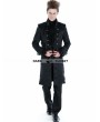 Punk Rave Black Gothic Military Style Male Long Coat