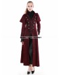 Punk Rave Red Gothic Military Style Long Hoodie Cape Coat For Women