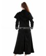 Punk Rave Black Gothic Military Style Long Hoodie Cape Coat For Women