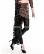 Punk Rave Coffee Steampunk PU Skirt with Lace Side