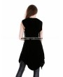 Punk Rave Black Gothic Military Womens Long Vest with Hood