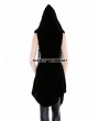 Punk Rave Black Gothic Military Womens Long Vest with Hood