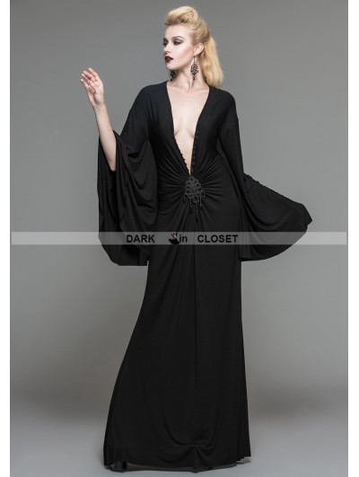 Devil Fashion Black Gothic Persephone Maxi Dress