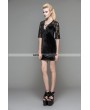 Devil Fashion Black Velvet Half Sleeves Lace Short Dress