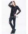 Devil Fashion Black Gothic Hole Mesh Shirt for Men