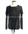 Devil Fashion Black Gothic Hole Mesh Shirt for Men